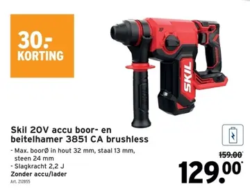 Aanbieding: Skil 20V accu boor- en beitelhamer 3851 CA br