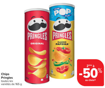 Offre: Chips Pringles 2ème à -50% au choix