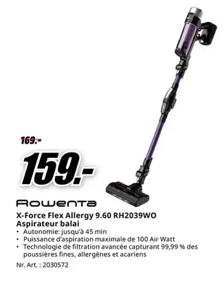 Offre: X-Force Flex Allergy 9.60 RH2039WO Aspirateur