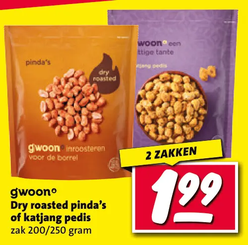 Aanbieding: Dry roasted pinda's of katjang pedis