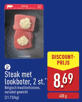 Promotie: Steak met lookboter
