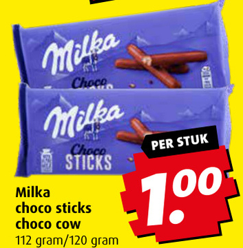 Aanbieding: Milka choco sticks choco cow