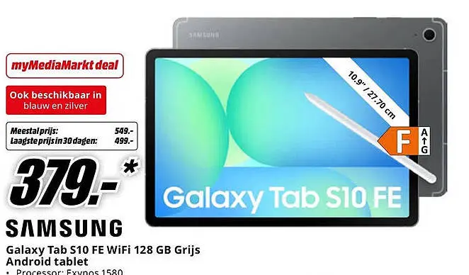 Aanbieding: Galaxy Tab S10 FE WiFi 128 GB Grijs