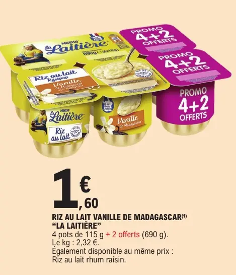 Offre: Riz au lait Vanille de Madagascar