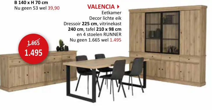 Promotie: Eetkamer Decor lichte eik