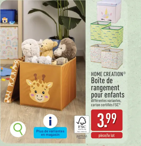 Offre: Boîte de rangement pour enfants