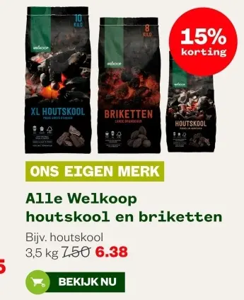 Aanbieding: Welkoop houtskool en briketten