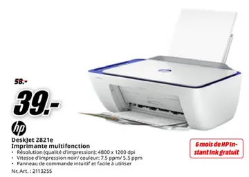 Offre: DeskJet 2821e Imprimante multifonction