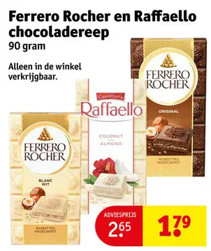 Aanbieding: Rocher en Raffaello chocoladereep