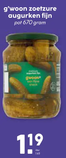 Aanbieding: Zoetzure augurken fijn