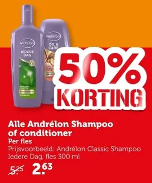 Aanbieding: Alle Andrélon Shampoo of conditioner