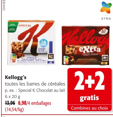 Offre: toutes les barres de céréales p. ex.: Special