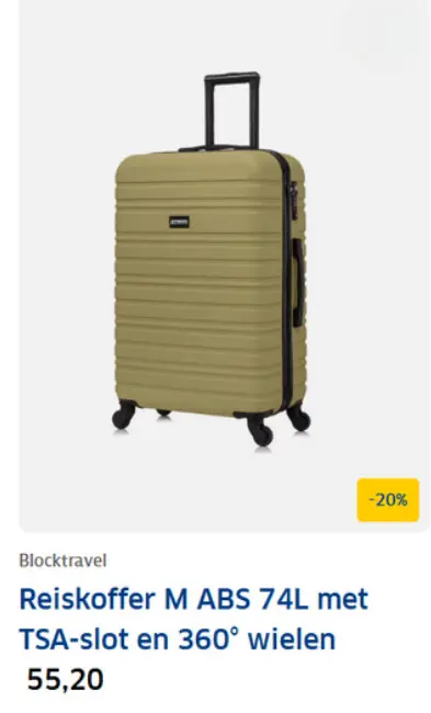 Aanbieding: Reiskoffer M ABS 74L met TSA-slot en 360° wielen