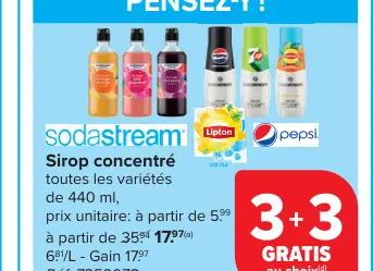 Offre: Sirop concentré toutes les variétés