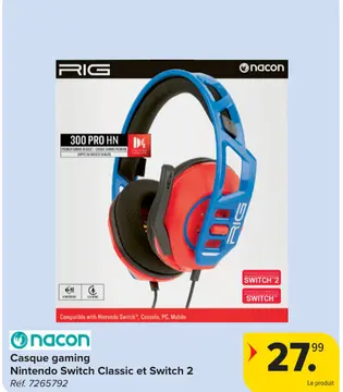 Offre: Casque gaming Nintendo Switch Classic et Swit