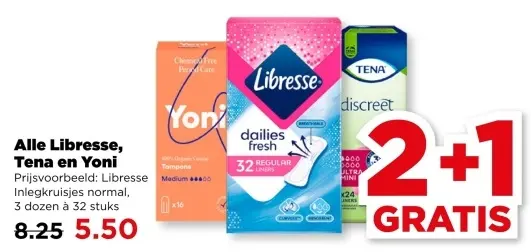 Aanbieding: Libresse, Tena en Yoni