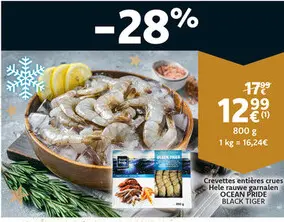 Offre: Crevettes entières crues