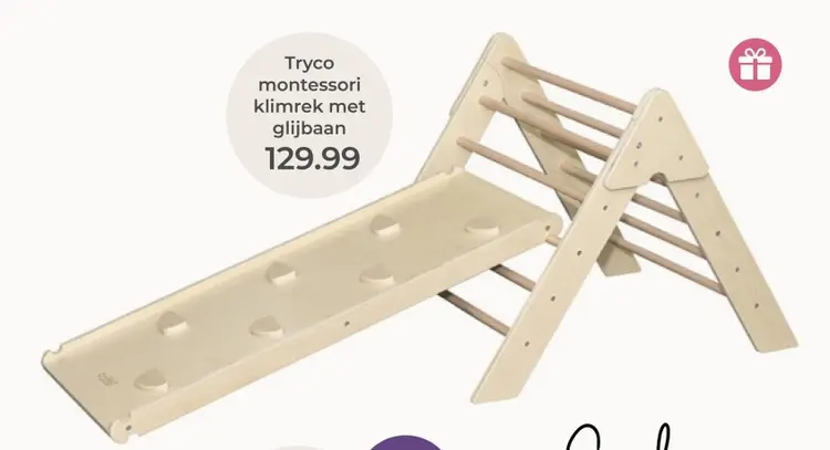 Aanbieding: Montessori klimrek met glijbaan