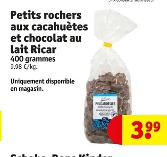 Offre: Petits rochers aux cacahuètes et chocolat au lait Ricar