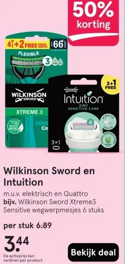 Aanbieding: Wilkinson Sword en Intuition