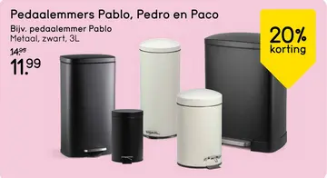 Aanbieding: Pedaalemmers Pablo, Pedro en Paco