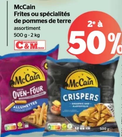 Offre: Frites ou spécialités de pommes de terre