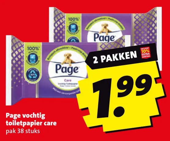 Aanbieding: Page vochtig toiletpapier care
