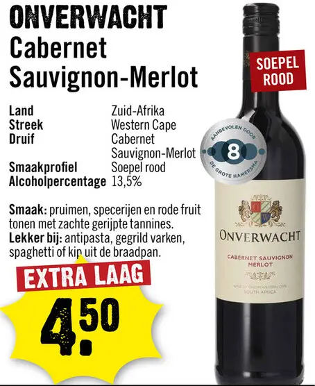 Aanbieding: Onverwacht Cabernet Sauvignon-Merlot 75 cl