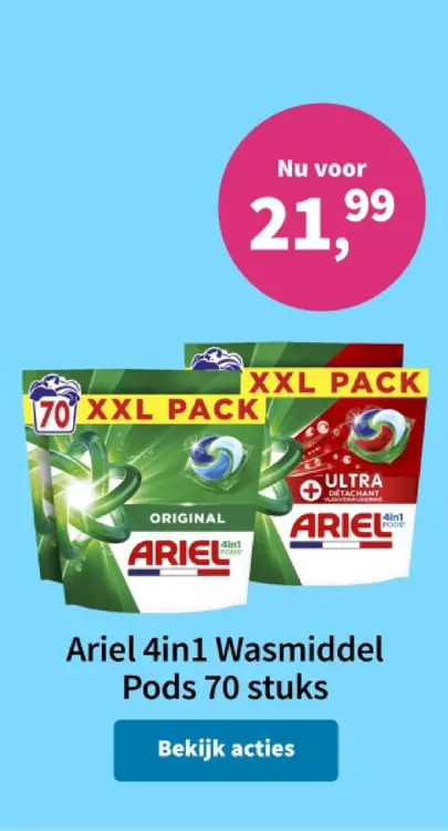 Promotie: Ariel 4in1 Wasmiddel Pods