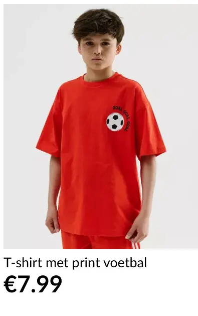 Promotie: T-shirt met print voetbal