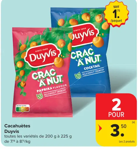 Offre: Cacahuètes Crac 'A Nut