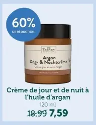 Offre: Crème de jour et de nuit à l'huile d'argan