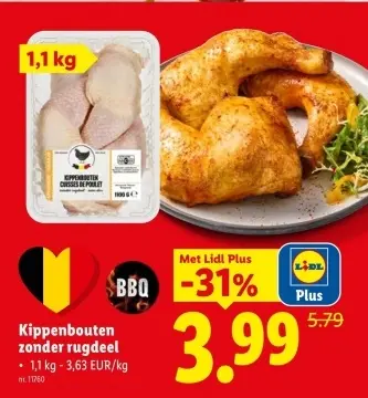 Promotie: Kippenbouten zonder rugdeel