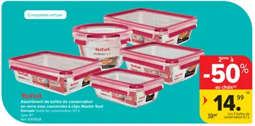 Offre: Assortiment de boîtes de conservation en verre avec couvercles à clips Master Seal