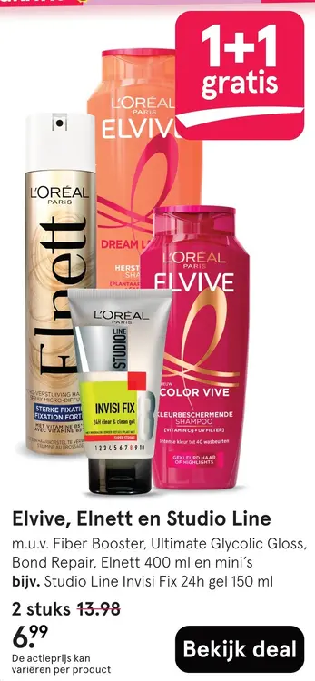 Aanbieding: Elvive, Elnett en Studio Line