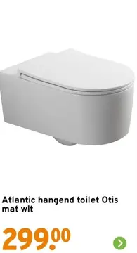Aanbieding: Atlantic hangend toilet Otis mat wit