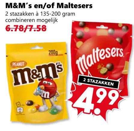 Aanbieding: M&M's en/of Maltesers