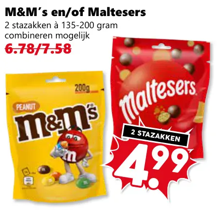 Aanbieding: M&M's en/of Maltesers
