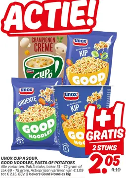 Aanbieding: UNOX CUP A SOUP, GOOD NOODLES, PASTA OF POTATOES