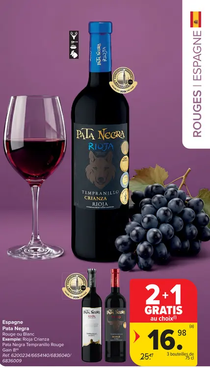 Offre: Pata Negra Rioja Tempranillo Crianza