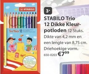 Aanbieding: Trio 12 Dikke Kleurpotloden 12 Stuks