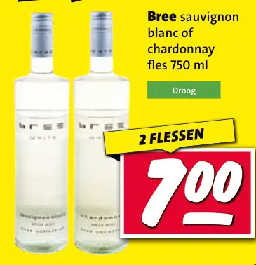 Aanbieding: Bree sauvignon blanc of chardonnay