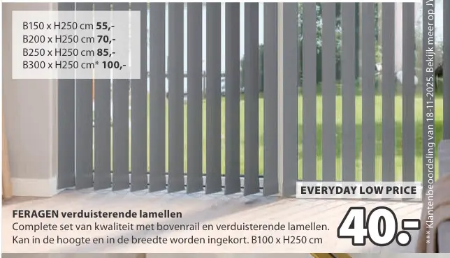 Aanbieding: FERAGEN verduisterende lamellen