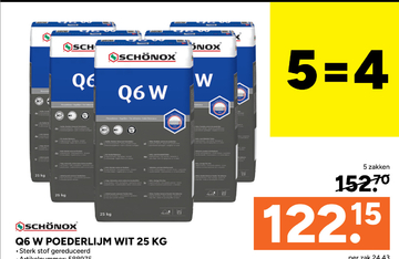 Aanbieding: Q6 W POEDERLIJM WIT 25 KG