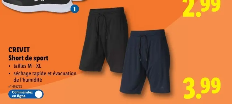 Offre: Short de sport
