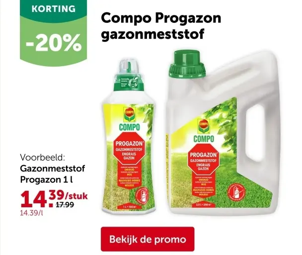 Promotie: Compo Progazon gazonmeststof