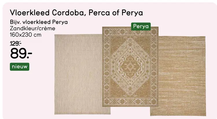 Aanbieding: Vloerkleed Cordoba, Perca of Perya