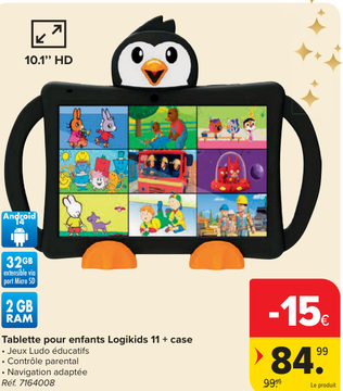 Offre: Tablette pour enfants Logikids 11 + case