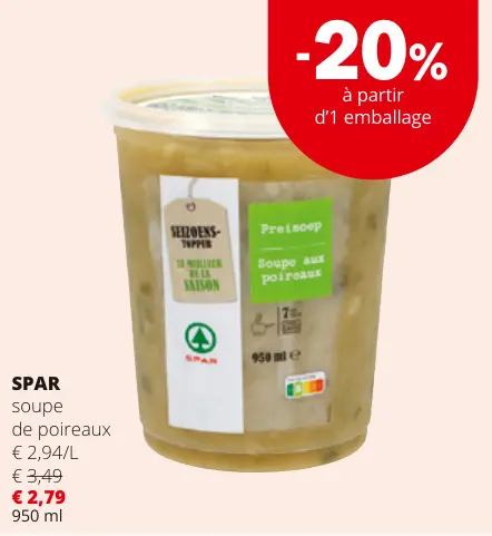 Offre: soupe de poireaux