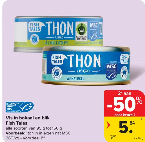 Promotie: Fish Tales Vis in bokaal en blik